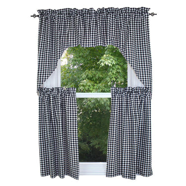 Heritage House Check - Black & Cream Swag SW640011 - The Fox Decor